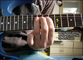 Bending guitar strings